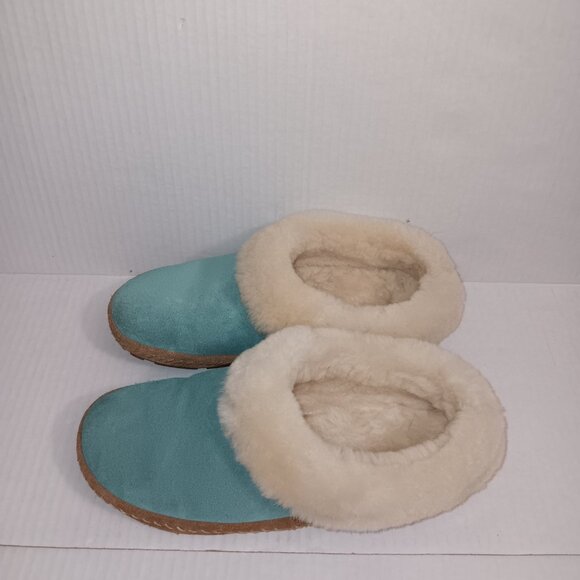 ll BEAN SQUAM LAKE WICKED GOOD SLIPPERS WOMEN'S BLUE SUEDE SHEARING LAMBSWOOL LI - Picture 4 of 9